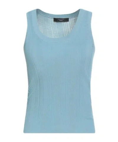Weekend Max Mara Sleeveless Knitted Top In Blue