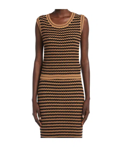 Weekend Max Mara Sleeveless Knitted Vest In Brown