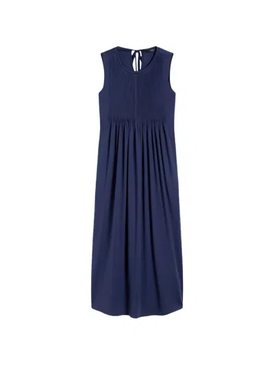 Weekend Max Mara Midi Dress Nylon And Silk Sleeveless In Blue