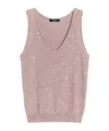 Weekend Max Mara Sleeveless Sequined Pullover In Pink
