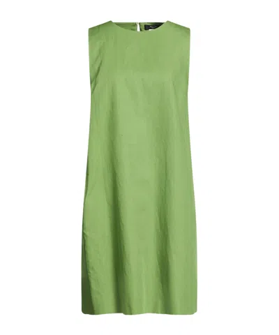 Weekend Max Mara Sleeveless Solid Round-neck Dress In Green
