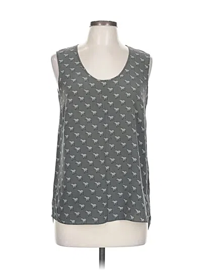 Pre-owned Weekend Max Mara Sleeveless Top Gray Zebra Print Pattern Scoop Neck Tops