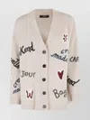 Weekend Max Mara Sleeveless V-neckline Graphic Design Long Sleeves In Neutral
