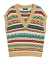 Weekend Max Mara Omens Biscuit Vicino Stripe Cotton-blend Knitted Vest In Nude