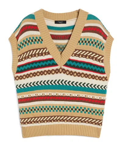 WEEKEND MAX MARA WEEKEND MAX MARA VICINO STRIPED KNIT WAISTCOAT