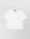 Weekend Max Mara Sleeves Round Neck Relaxed Fit Lightweight Embroidered In White