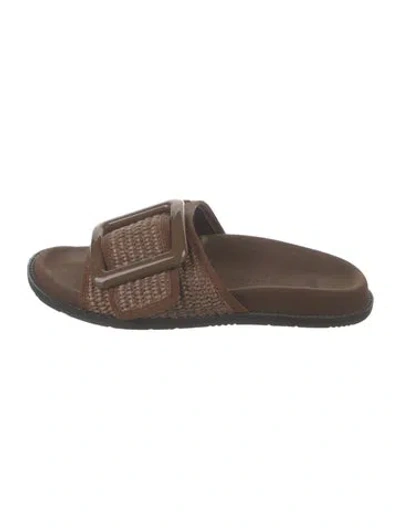 Pre-owned Weekend Max Mara Slides In Brown
