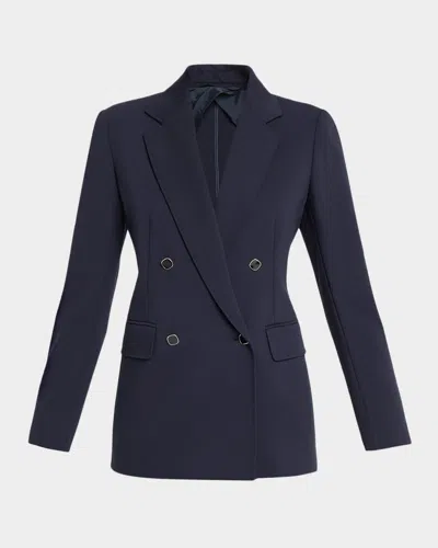 Weekend Max Mara Slim Double-breasted Blazer In Blue