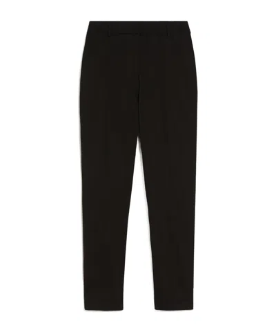 Weekend Max Mara Slim-fit Stretch Cotton Pants In Black