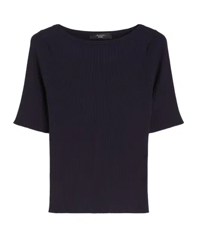 Weekend Max Mara Slim-fit Stretch Viscose T-shirt In Black