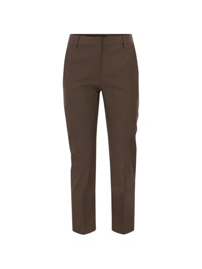 Weekend Max Mara Slim-fit Cropped Trousers In Brown