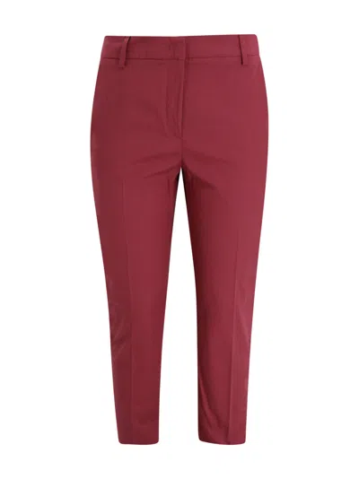 Weekend Max Mara Slim Fit Cropped Ankle Trousers In Red
