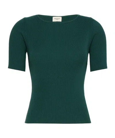 Weekend Max Mara Slim-fit Stretch Viscose Sweater In Green