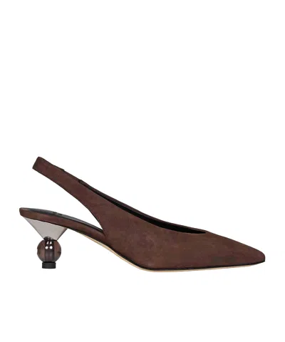 Weekend Max Mara Slingback High-heeled Sandals In Brown
