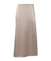 Weekend Max Mara High Waist A-line Skirt With Satin Finish In Brown