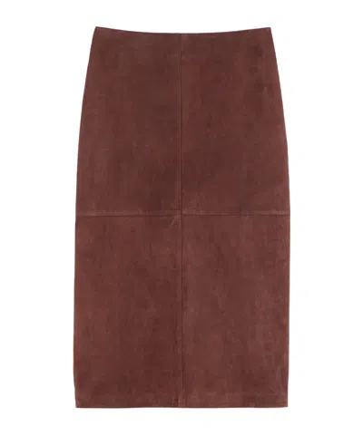 Weekend Max Mara Slit Skirt In Brown