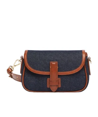 Weekend Max Mara Small Denim Shoulder Bag In Blue