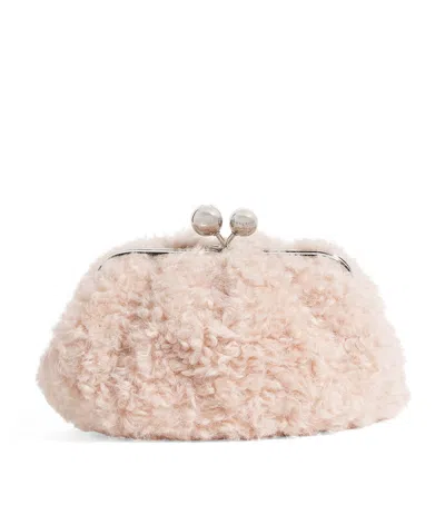 Weekend Max Mara Small Faux Fur Pasticcino Clutch Bag In Pink