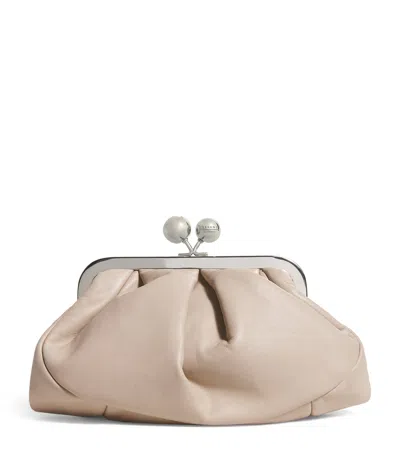 Weekend Max Mara Small Leather Pasticcino Bag In Beige