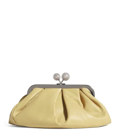 Weekend Max Mara Small Leather Pasticcino Cross-body Bag In Yellow