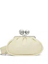 Weekend Max Mara Small Milvanew Pleated Ball-embellished Clush Bag In Neutral