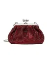 Weekend Max Mara Small Pasticcino Bag In Satin With Rhinestones In Red