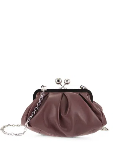 Weekend Max Mara Small Pasticcino Leather Clutch Bag In Pink