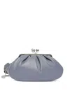 Weekend Max Mara Small Prati Pasticcino Pleated Frame-clasp Clutch Bag In Blue