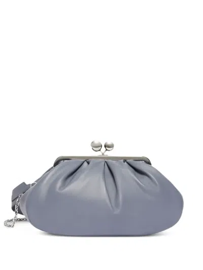 Weekend Max Mara Small Prati Pasticcino Pleated Frame-clasp Clutch Bag In Blue