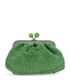 Weekend Max Mara Pasticcino Palmas Small Emerald Green Clutch Bag