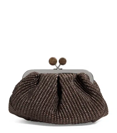 Weekend Max Mara Small Raffia-effect Pasticcino Bag In Brown