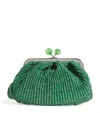 Weekend Max Mara Small Raffia-effect Pasticcino Bag In Green