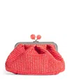 Weekend Max Mara Small Raffia-effect Pasticcino Bag In Red