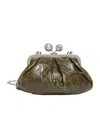 Weekend Max Mara Small Smooth Leather Pasticcino Bag In Green