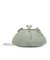 Weekend Max Mara Small Suede Pasticcino Bag In Green
