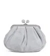 Weekend Max Mara Small Suede Pasticcino Clutch Bag In Blue