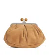 Weekend Max Mara Small Suede Pasticcino Clutch Bag In Brown