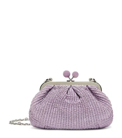 Weekend Max Mara Small Woven Pasticcino Clutch Bag In Purple