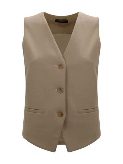 Weekend Max Mara Max Mara Knit Vest V Neck In Neutral