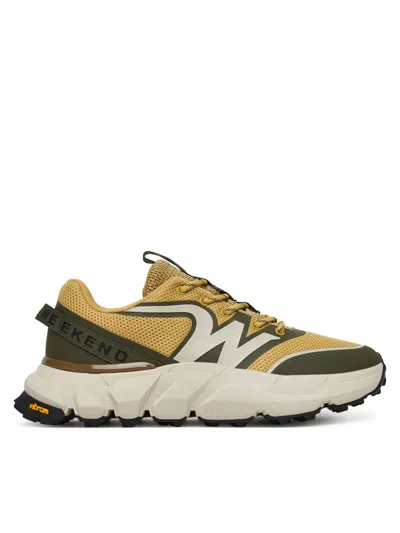 Weekend Max Mara Sneakers Donna In Tessuto Cachi In Multi