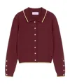Weekend Max Mara Soft Cotton Gauze Cardigan In Bordeaux Red