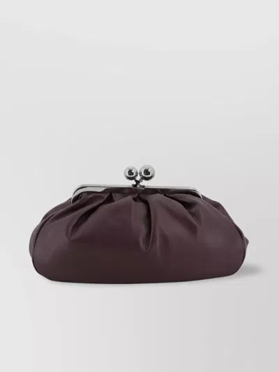 Weekend Max Mara Soft Pleated Clutch Metallic Frame