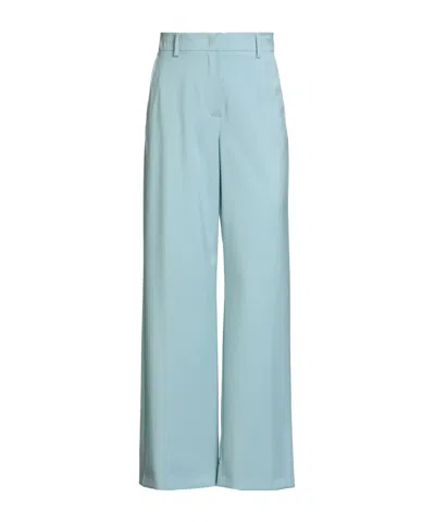 Weekend Max Mara Solid Color Casual Trousers In Blue