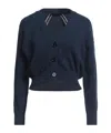 Weekend Max Mara Solid Color Knit Sweater In Blue