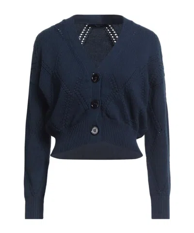 Weekend Max Mara Solid Color Knit Sweater In Blue