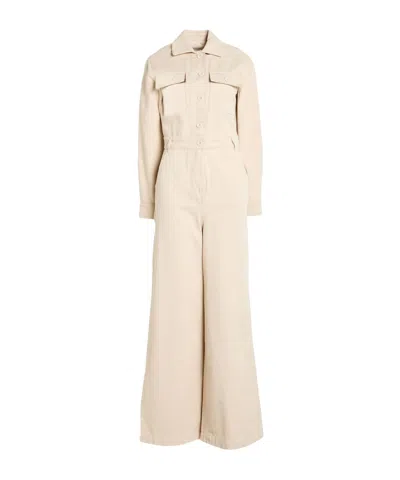 Weekend Max Mara Solid Color Long-sleeve Jumpsuit In Neutral