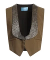 Weekend Max Mara Solid Embroidered Coat In Brown