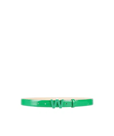Weekend Max Mara Solid-color Glossy Leather Belt In Transparent