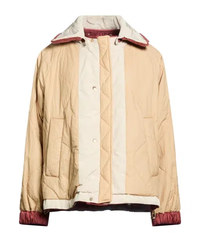 Weekend Max Mara Solid-color Hooded Down Jacket In Nude