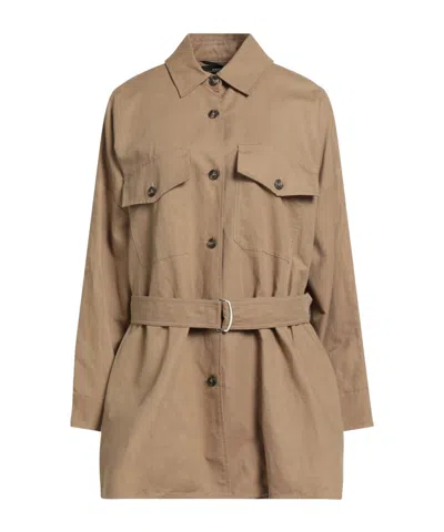 Weekend Max Mara Solid-color Long-sleeve Belted Trench Coat In Brown